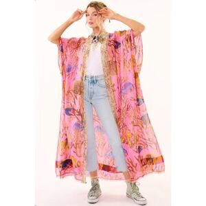 Aratta One Size Ocean Breeze Kimono Pink Beach
